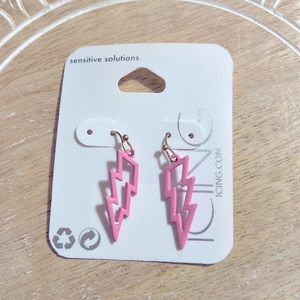 ICING Pink Lightening Earrings- NWT